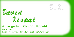 david kispal business card